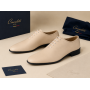 pantofi barbati eleganti bej din piele naturala dintr-o bucata cu siret GKR51TSB